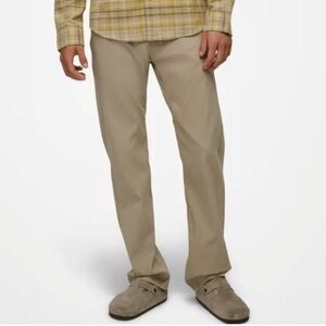 Prana Mens Brion Straight Pant 28x32 in Sandbar Standard Fit Stretch Hiking